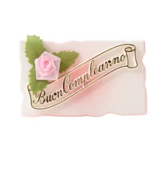 Targhette Buon Compleanno per torte Rosa-Azzurre