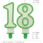 Candela 18 anni Verde con Glitter Candela 18 anni Verde con Glitter