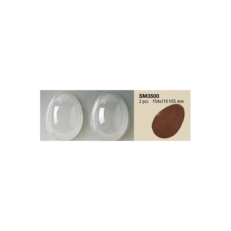 Molde para huevo de chocolate 15x11 H.5.5 Molde para huevo de chocolate 15x11 H.5.5