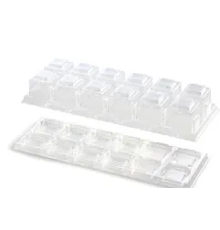 Blister Vassoio + coperchio per 12 mignon - macaron