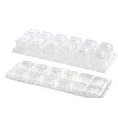 Blister Vassoio + coperchio per 12 mignon - macaron