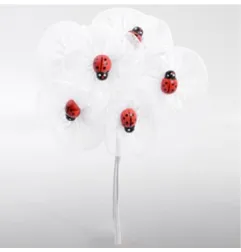 Mazzetto di Fiori e Coccinelle in Stoffa