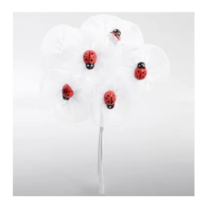 Mazzetto di Fiori e Coccinelle in Stoffa