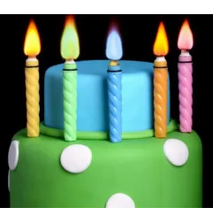Candele a righe colorate per torte