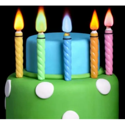 Candele a righe colorate per torte