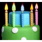 Candele con fiamma colorata per torte