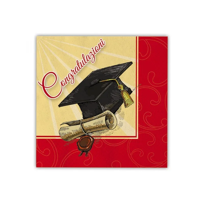 20 Tovaglioli Decorati per Laurea | 25 × 25 o 33 × 33 cm 20 Tovaglioli Decorati per Laurea | 25 × 25 o 33 × 33 cm