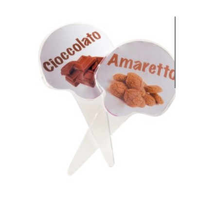 Segnagusto supporti trasparenti per gelateria a immersione