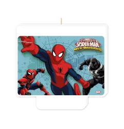 Candelina Spiderman in plastica con piedino