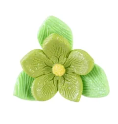 100 flores de azúcar de colores listas con hojas