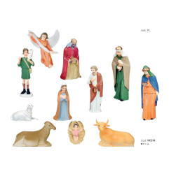 Sacra famiglia presepe in plastica per torte 11 pezzi