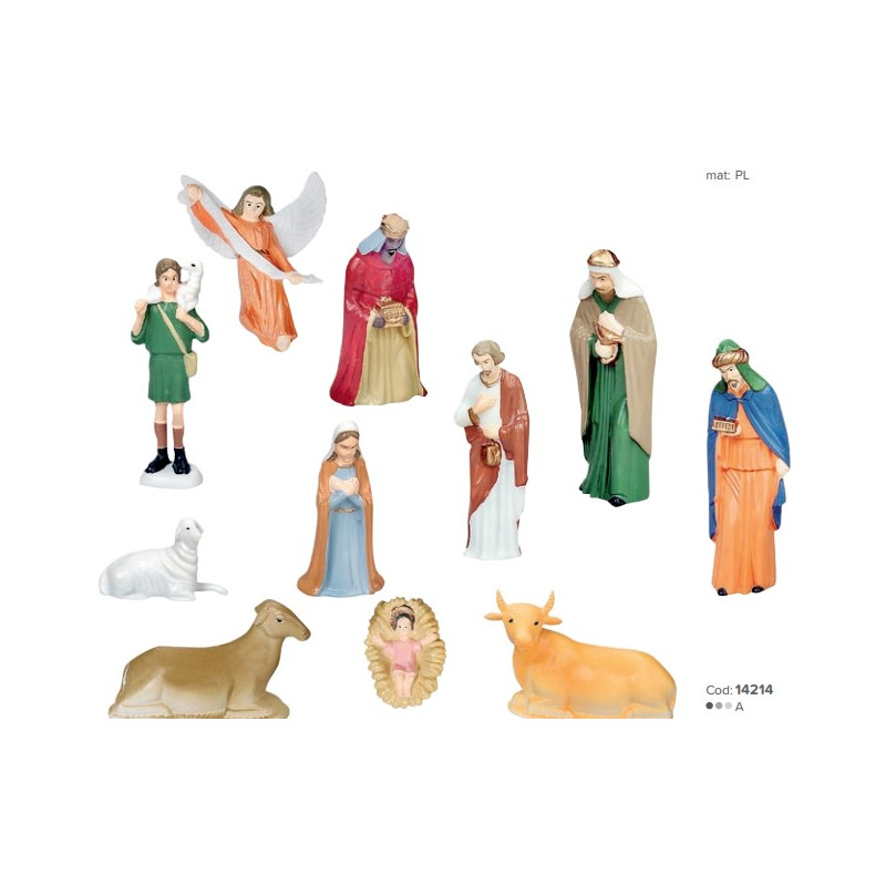 Plastic Nativity Holy Family for cakes, 11 pieces Plastic Nativity Holy Family for cakes, 11 pieces