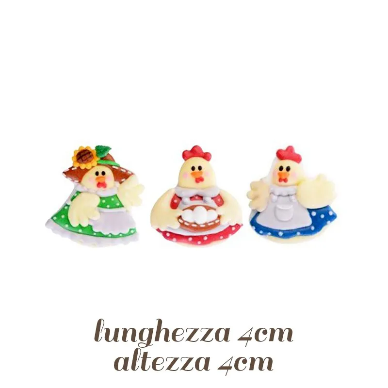Gallinelle di zucchero per decorazioni Gallinelle di zucchero per decorazioni