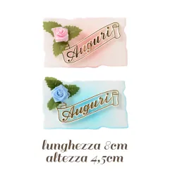Targhette Auguri Rosa e Celeste