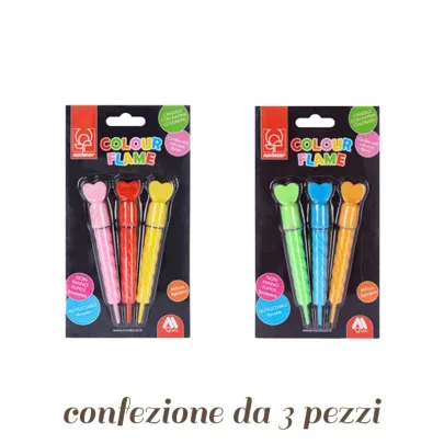 Candele con fiamma colorata per torte