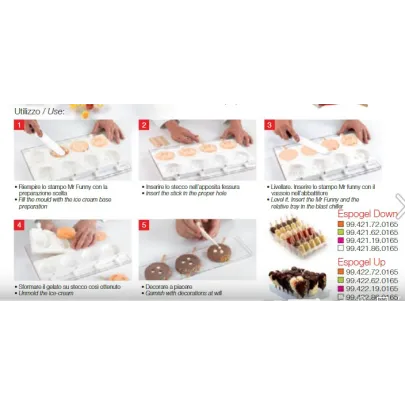 Stampo per Gelato 8 Faccine + stecco + vassoio