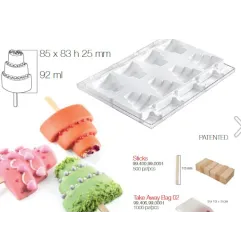 Stampo per Gelato 8 Faccine + stecco + vassoio