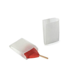 Pergamin paper bags for sweets and gelato on a stick