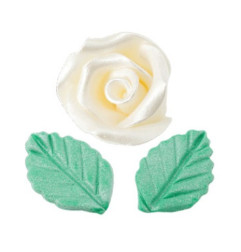 Set di Roselline pronte Perlate con Foglioline