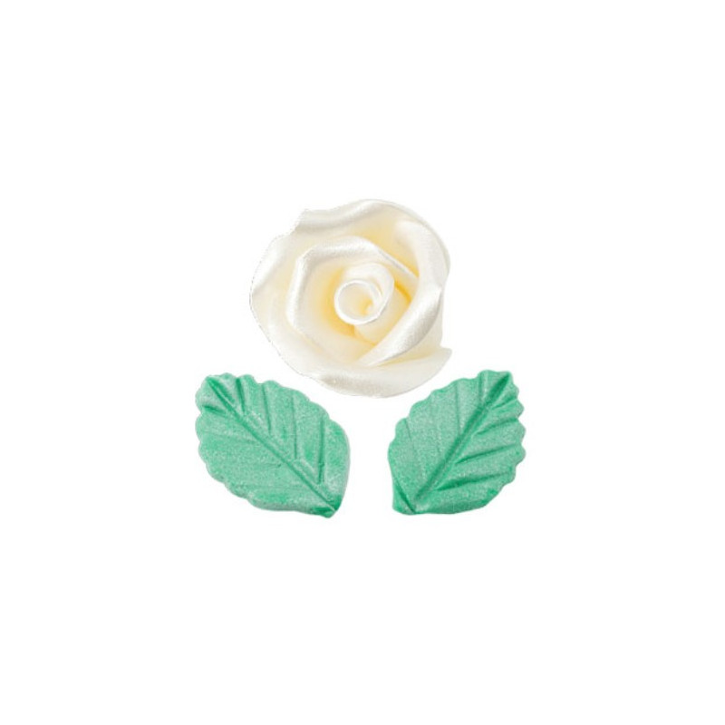 Set di Roselline pronte Perlate con Foglioline Set di Roselline pronte Perlate con Foglioline