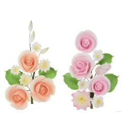 Ramo di Fiori di Zucchero elegante con 3 rose