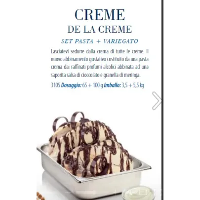 Set Pasta e Variegato per Gelato Creme de la creme 7 kg