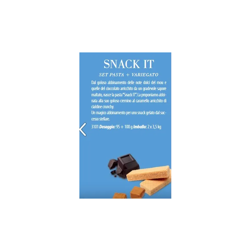 Set de pasta y variegato Snack It para helado, 7 kg Set de pasta y variegato Snack It para helado, 7 kg