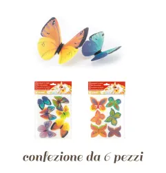 Farfalle in Ostia colorate 6 pezzi