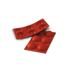 Silikonform mit 6 Kugeln für Muffins und kleine Kuchen