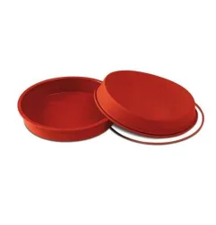 Stampo rotondo in silicone rosso Silikomart SFT128 Ø 28 cm con anello