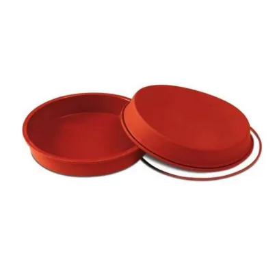 Stampo rotondo in silicone rosso Silikomart SFT128 Ø 28 cm con anello