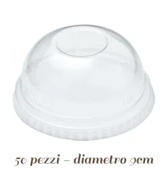 Coperchio in Plastica a Cupola per bicchieri con cannuccia