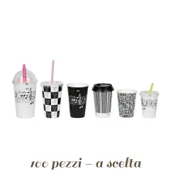 Bicchieri Bibita Varie Fantasie Black e White