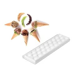 Stampo Kono con vassoio e mini coni gelato decorati