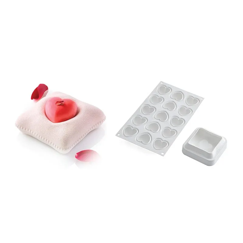 Kit Ti Voglio Bene Silikomart con molde de cojín y corazón Kit Ti Voglio Bene Silikomart con molde de cojín y corazón