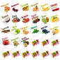 Kit Cartellini Segnagusto in PVC 30 Pz Gusto Frutta per Gelateria Kit Cartellini Segnagusto in PVC 30 Pz Gusto Frutta per Gelateria