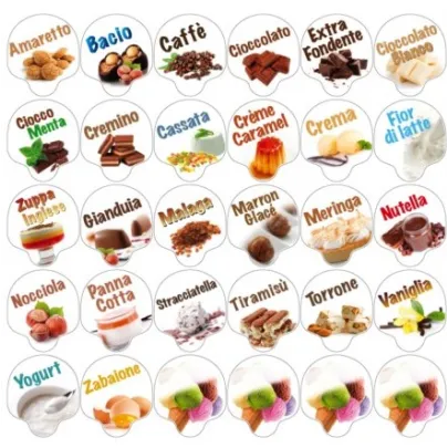 Kit with 30 PVC fruit-flavor labels