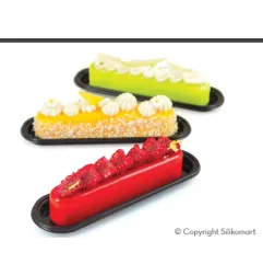 Kit de moules en silicone pour 10 éclairs Silikomart avec emporte-pièces et soucoupes