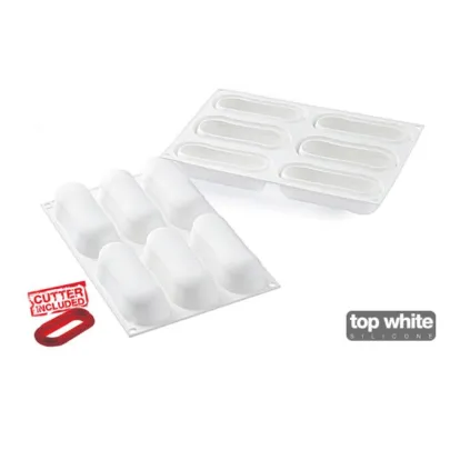 Kit Stampo in Silicone per 6 Éclair Silikomart con Cutter