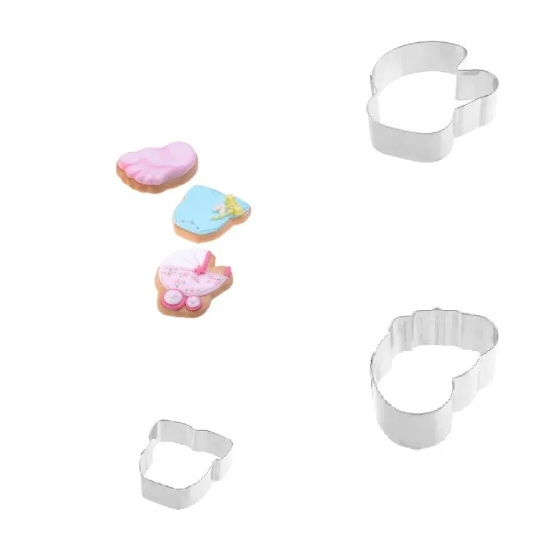 Set 3 Coppapasta Battesimo Culla, Body e Piedino per Biscotti Decorati Set 3 Coppapasta Battesimo Culla, Body e Piedino per Biscotti Decorati
