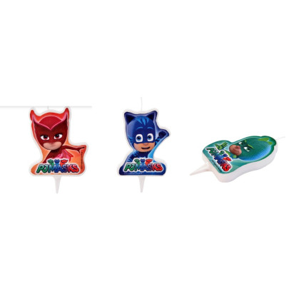 Petite bougie plate découpée Pyjamasques