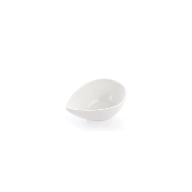 Porción individual en forma de gota de cerámica blanca de 120 ml para postres y dulces blandos Porción individual en forma de gota de cerámica blanca de 120 ml para postres y dulces blandos