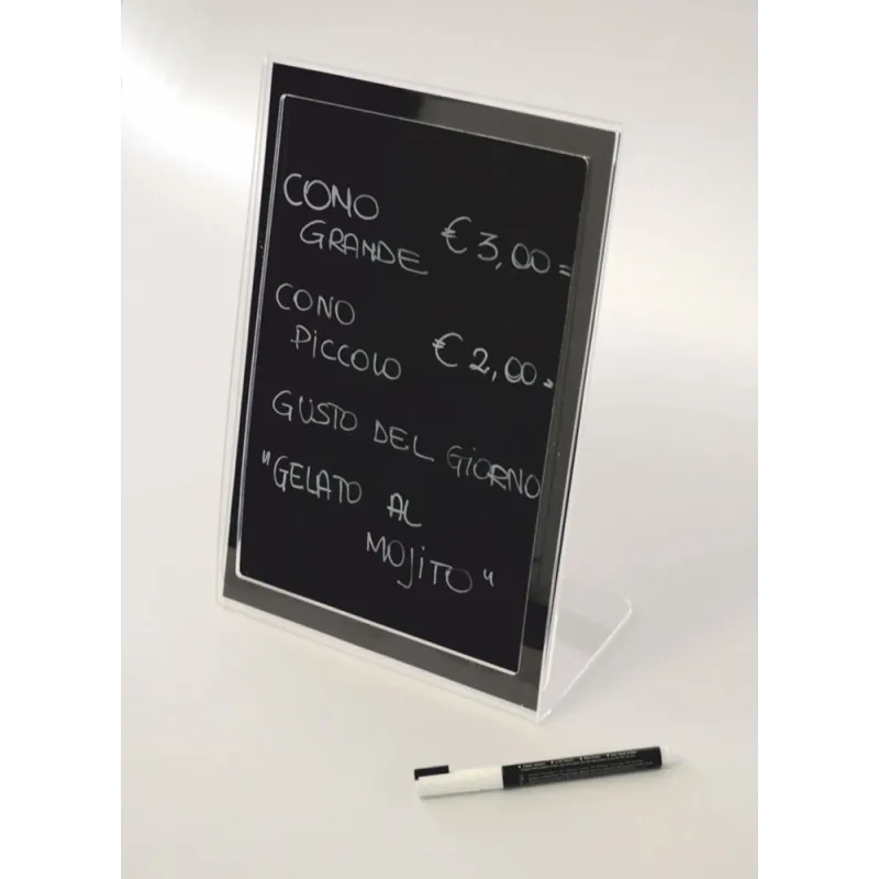 Portalistino da Banco Riscrivibile Lavagna A4 per Bar e Pasticcerie Portalistino da Banco Riscrivibile Lavagna A4 per Bar e Pasticcerie
