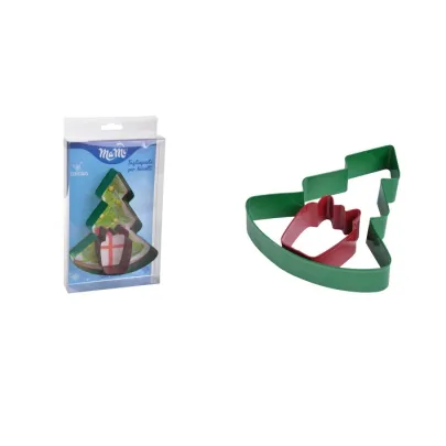 Christmas-cookie mould with tree + gift