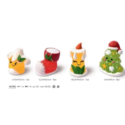 Soggetti Natalizi in Zucchero 3D per Decorazioni Dolci