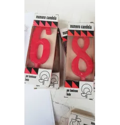 Candele rosse per torte vari numeri