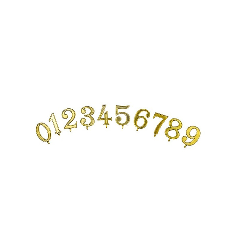 100 gold-colored cake numbers