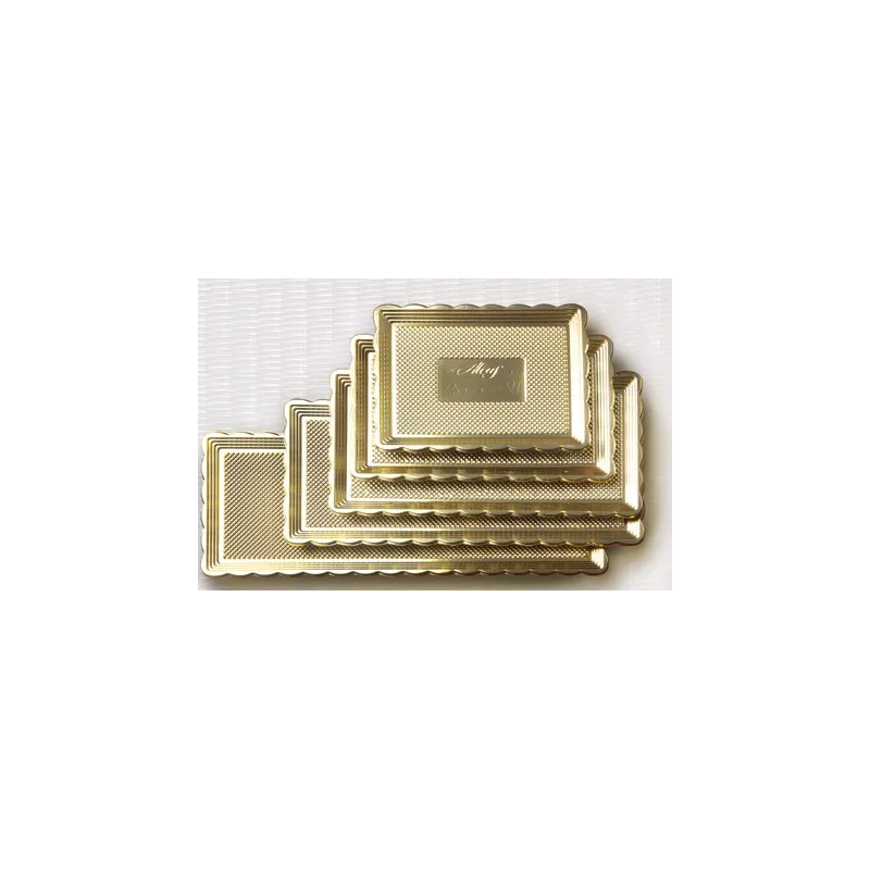 Bandeja dorada «Medoro» rectangular para tartas y bufés, en varios tamaños Bandeja dorada «Medoro» rectangular para tartas y bufés, en varios tamaños