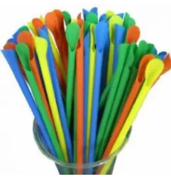 250 UDS pajitas-cuchara biodegradables 21 x0.6