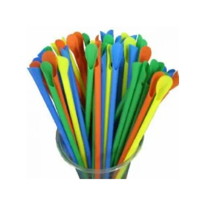 250 UDS pajitas-cuchara biodegradables 21 x0.6